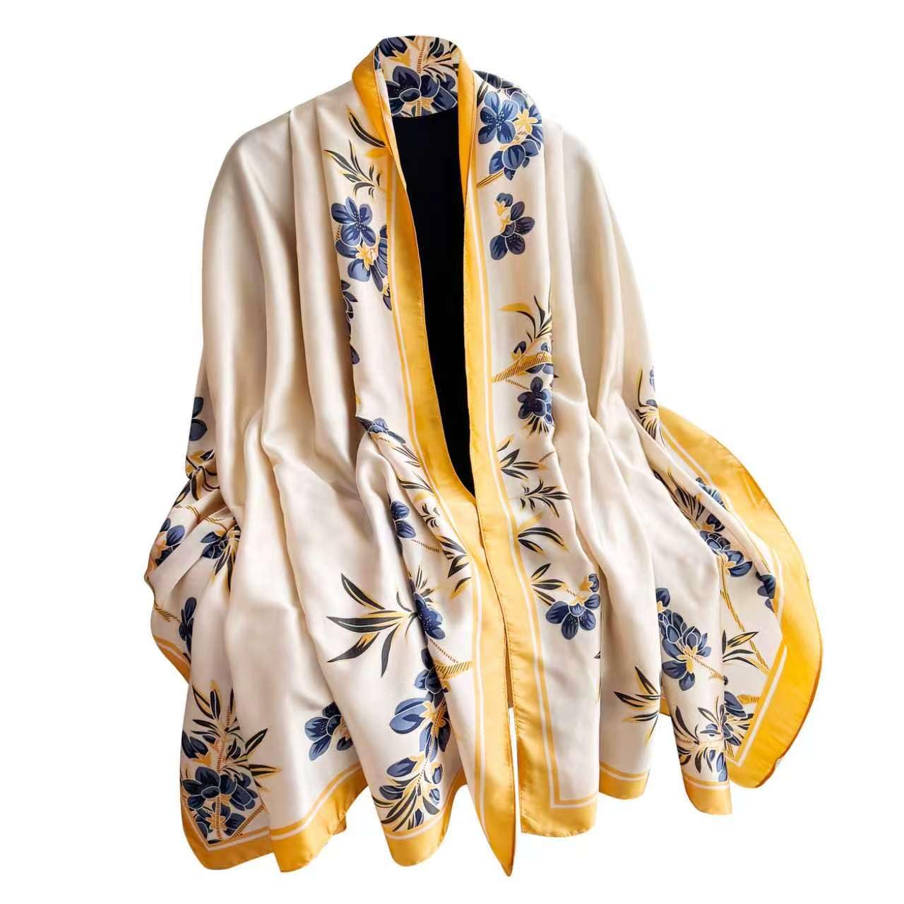 Amazon.com: WaJuemy Elegant Silk Scarf Shawl for Women Lightweight
